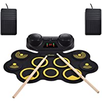 Los mejores  - Asmuse Set de Batería Eléctrica Drum Kit Portátil Altavoz Dual Incorporado 9 Almohadillas de Batería con Grabación MIDI…